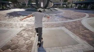 skate. 360 Degree Loop Around Statue in Rectory Park