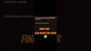B.ed result out 2025 final year #exam  #kuk 