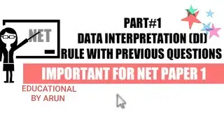 #EDUCATIONALBYARUN # (DI= DATA INTERPRETATION) FOR NET PAPER 1