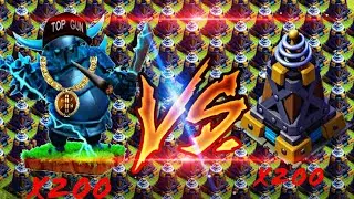 Max lvl 16 SUPER PEKKA(x200)max lvl 8 mage Tesla (x200)| clash of clans