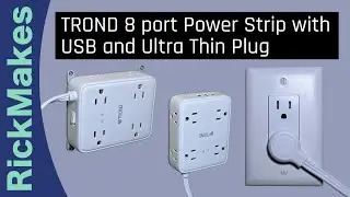 TROND 8 port Power Strip with USB and Ultra Thin Plug