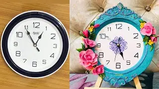 Clay Art/ Transformation of Wall Clock/ Wall clock decor/ Beautiful Wall Decor Painting/ Diy Craft