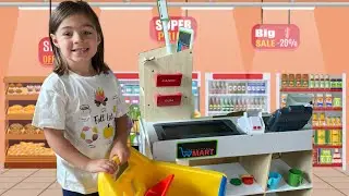 Pretend Play Shopping with Giant Grocery Supermarket Toy | Uptown Kidz Playtime
