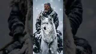 A big white wolf #ai #aivideo #aiart #snow #wolf