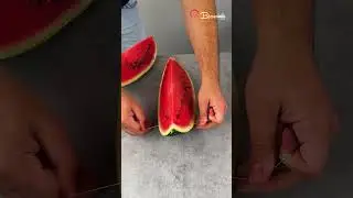 Watermelon cutting technique!🍉🔪 #watermelon #technique #cuttingskills
