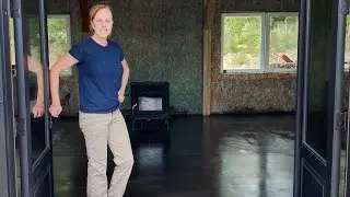 Beautiful Black Acid Stained Floors. Applying Wax to our Concrete Floors.