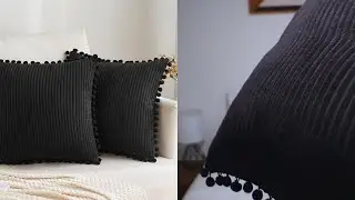 Boho Decorative Throw Pillow Covers with Pom poms Review
