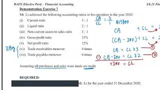 [NEW S.5 BAFS] Ch.21 Financial Analysis - Exercise + Functions & Limitations