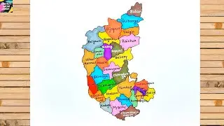 How to draw Karnataka map with districts | Karnataka map drawing easy