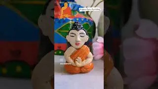 DIY clay Buddha miniature figurine                      #gurupurnima #buddha #craft #art