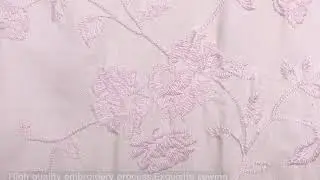 Linen-Shower Curtains Polyester Shower Curtains for Bathroom Embroidered with Crisp Flowers