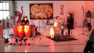 Dani&euml;l Bloem Berretty on conga's & Satindra Kalpoe on drums! Jan. 2016