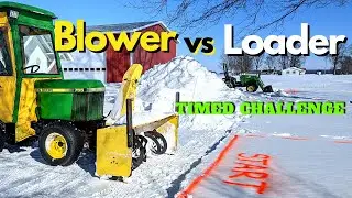 Snow Blower vs. Front Loader Time Challenge - John Deere 755 Compact Tractors Go Head to Head