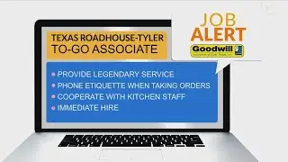 JOB ALERT: Texas Roadhouse in Tyler is looking for a To-Go Associate