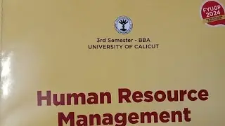 | 3rd sem BBA Calicut University FYUGP Human Resource Management chapter 1|