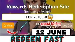 FREE FIRE REDEEM CODE TODAY JUNE 12  | FF REWARDS REDEEM CODE | FF REDEEM CODE TODAY 12 JUNE