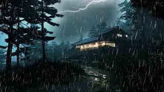 Intense Rainfall Soothing Atmosphere Rain Sounds for Sleeping | Misty Rural Night Anxiety Relief ⛈️