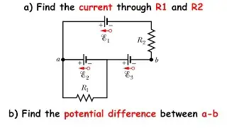 Halliday Problem 27.23 &ndash; Find Currents and Voltage Difference in Multi-Loop Circuit