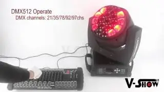19x15W RGBW LED Big bee eyes beam wash zoom Moving Head light