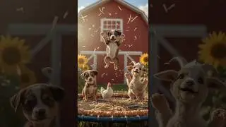 Haystack Trampoline Gag&mdash;Puppy Pops Up! 🐶🌾😂