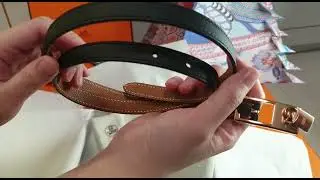 Unboxing Hermes Epsom Swift Black Gold Belt with Lock