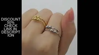Punk Anxiety Rings For Women Men Spiral Fidget Beads Ring 2024 Trend Jewelry Rotate Freely Anti Stre