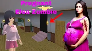 Elsa zombie pregnant haunted at secret place ||SAKURA school samulator