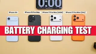 Тест зарядки iPhone 17 Pro Max (eSIM и SIM) по сравнению с iPhone Air и 16 Pro Max — шокирующие р...