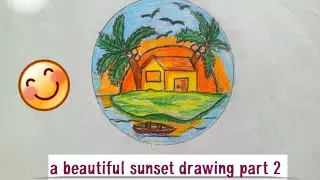 Creating a Stunning Village Sunset with Oil Pastels