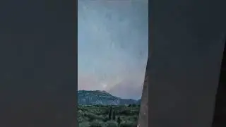 Signing my oil painting of a sunset over olive groves in Greece #art #shorts #sun #timelapse #artist