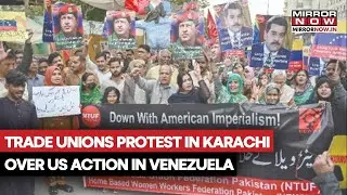 Пакистан: Профсоюзы протестуют в Карачи против забастовки США в Венесуэле и захвата Мадуро.