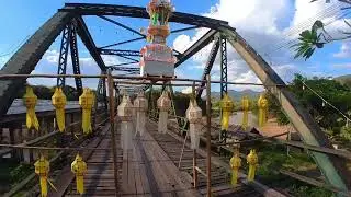 Walking Pai Memorial Bridge ( World War 2 ) Mae Hong Son Thailand NOV 2022