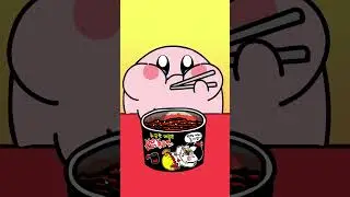 Kirby Animation - Buldak Hot Chicken Flavor Ramen MUKBANG  #shorts