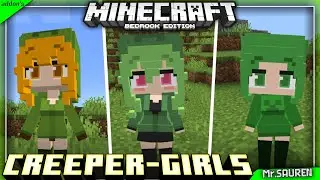 Creeper Girls Model Cute💕[Bedrock]❗Resources Pack Minecraft PE/BE  1.21.132+