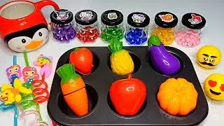 Satisfying Video I How To Make Rainbow GlitterLollipop Candy Stars FROM Color Slime FruitsASMR