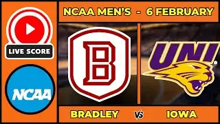 🔴 LIVE: Bradley at Northern Iowa | NCAAM Men's Basketball Scoreboard | Feb 6 | MVC Heavyweights