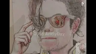 MJ biting his lip moving drawing