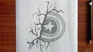 How to draw Captain America's Shield step-by-step | Easy sketch tutorial