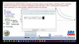 Polytropic process of helium gas: determine the coefficient and heat transfer