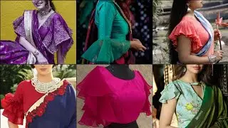 40 Best Ruffle Sleeves Saree Blouse Design | Latest Ruffle blouse design | Frill saree blouse design