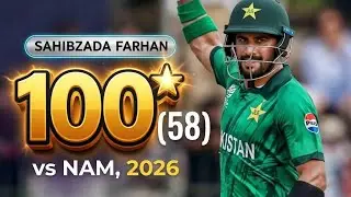 ​Sahibzada Farhan 100 Runs Off 58 Balls! 🔥 Record Breaking Innings vs Namibia*