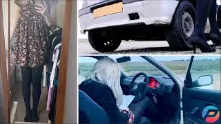 Leah Long REVVING and PEDAL PUMPING to Keeps the Engine Running in Heels - FULL CLIP IN DESCRIPTION