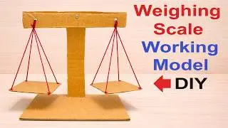 weighing balance working model for science project | DIY using cardboard | DIY pandit