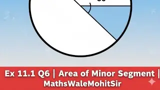 Class 10 Maths Ex 11.1 Q6 | Area of Minor Segment | Chord Subtends 60&deg; | MathsWaleMohitSir
