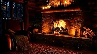 Relaxing Cabin Fireplace 🔥 Soothing Fire Crackles for Sleeping, Reading & Calm