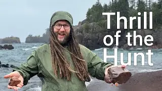 Agate hunting on Lake Superior during a storm