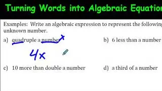 Turning Word Problems into Algebraic Equations And Solving Them!