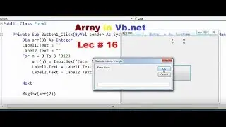 How to use Array in Vb.net with simple example Urdu/Hindi
