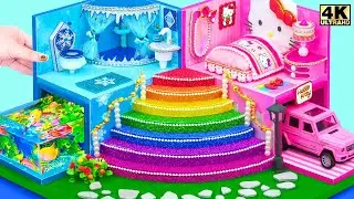 How To Make Magical Hot and Cold Miniature House from Cardboard ❤️ DIY Miniature Cardboard House