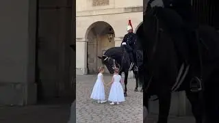 Watch this Royal Horse Kneel Down to Greet Two Little Kids